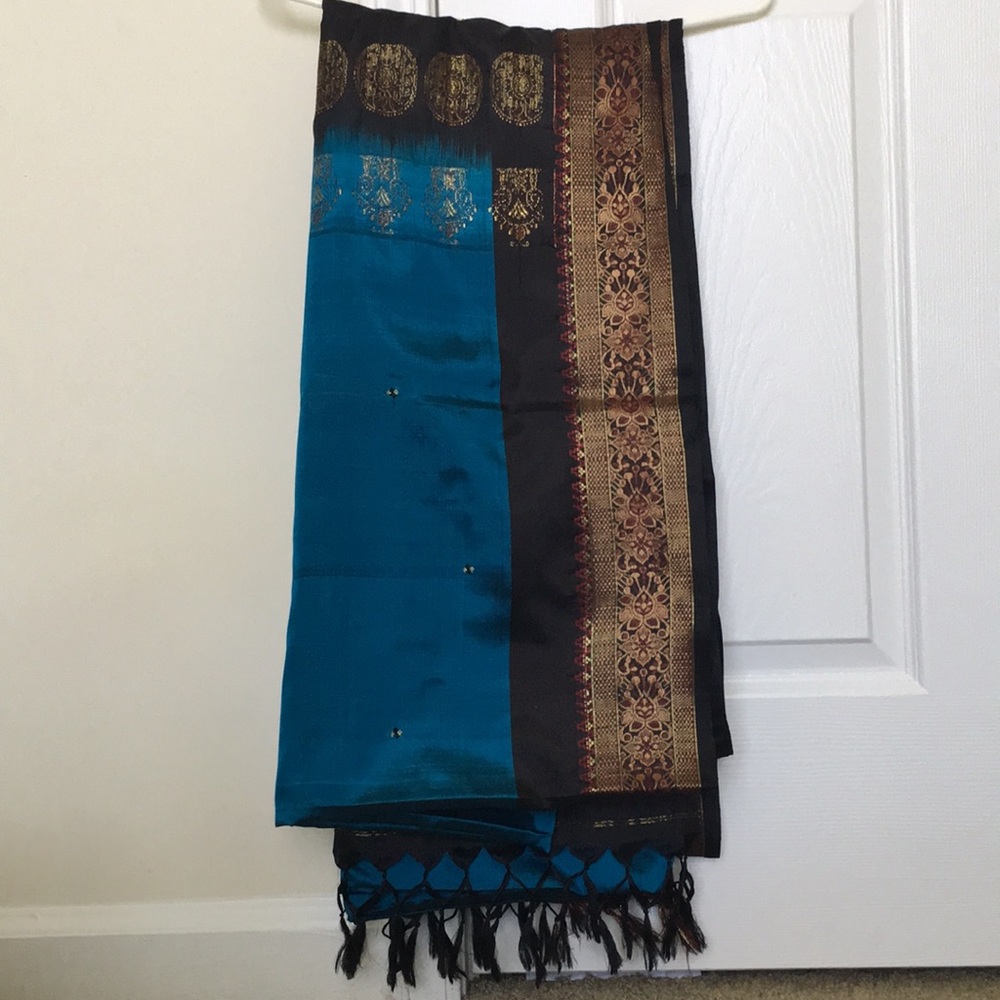 Pure Blue Silk saree